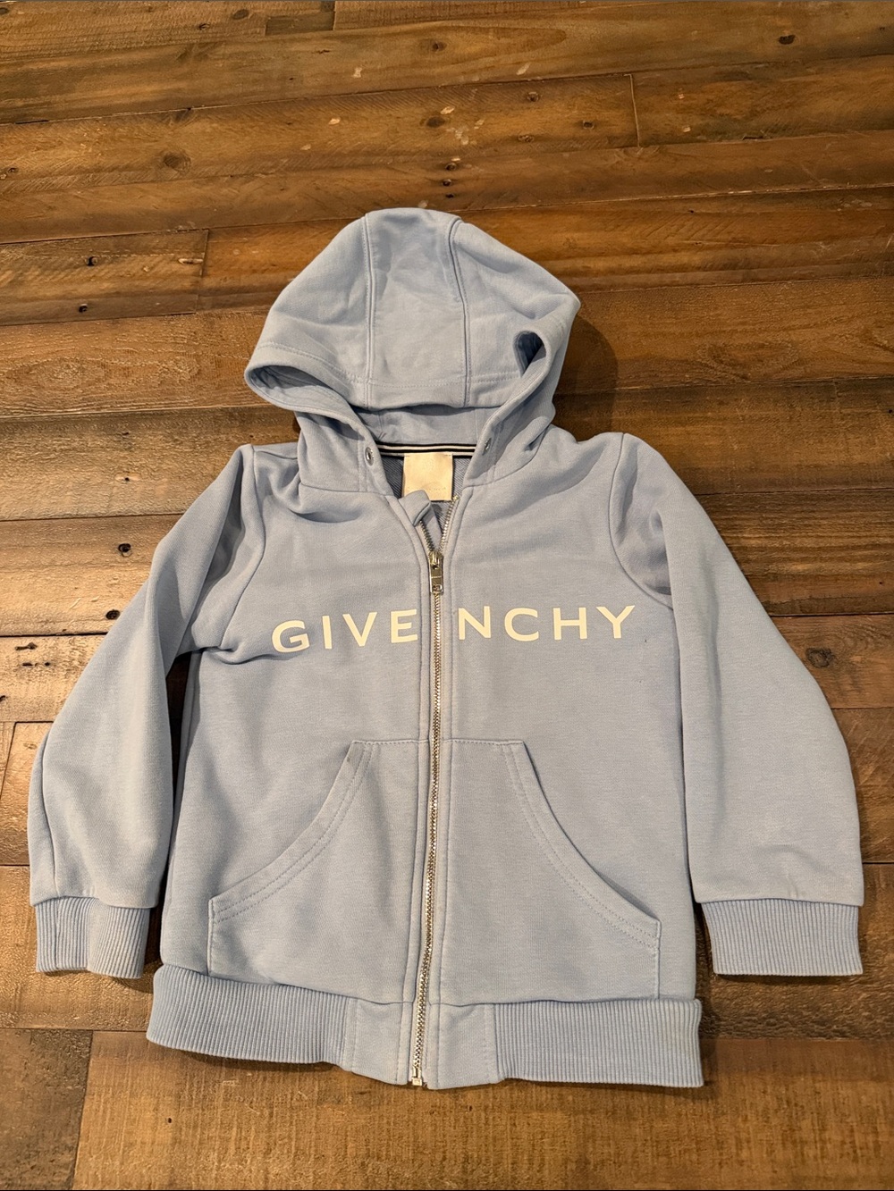 🌀 Givenchy Kids Pale Blue Full-Zip Hooded Sweatshirt🌀